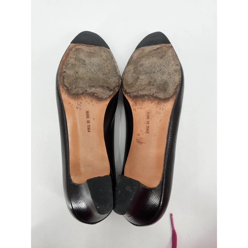 Salvatore Ferragamo Spectator Wingtip Pumps Women 7‎ B Brown Black Made in Italy